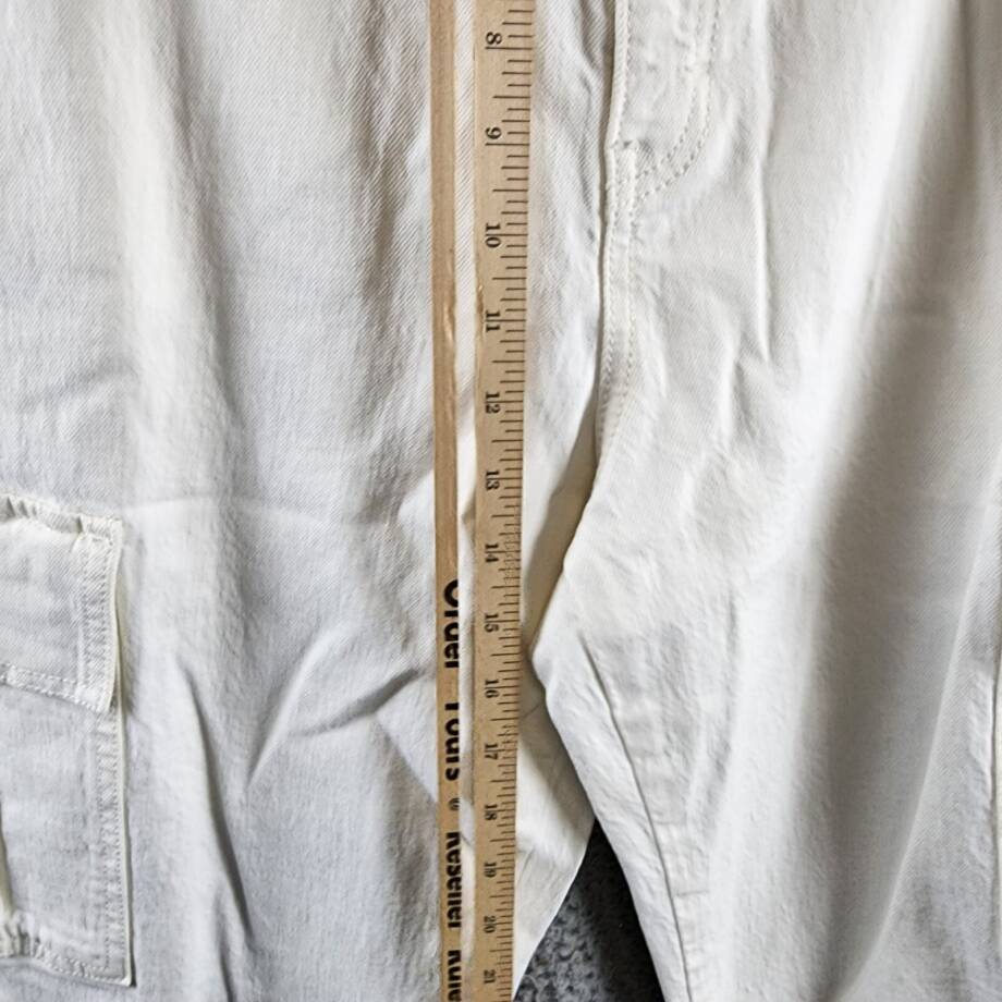 Rebecca Minkoff Relaxed Cargo Pants Women's 26 Alabaster Button Zip Closure