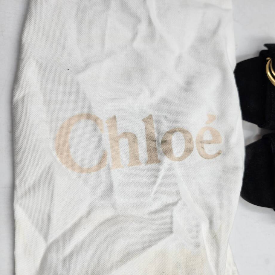 Chloé Alize Buckled Slide Sandals Women's 6.5US Black/Gold Open Toe Slip On