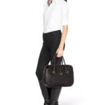 Lauren Ralph Lauren Stonegate Leather Satchel Women's Black Zip Top Closure