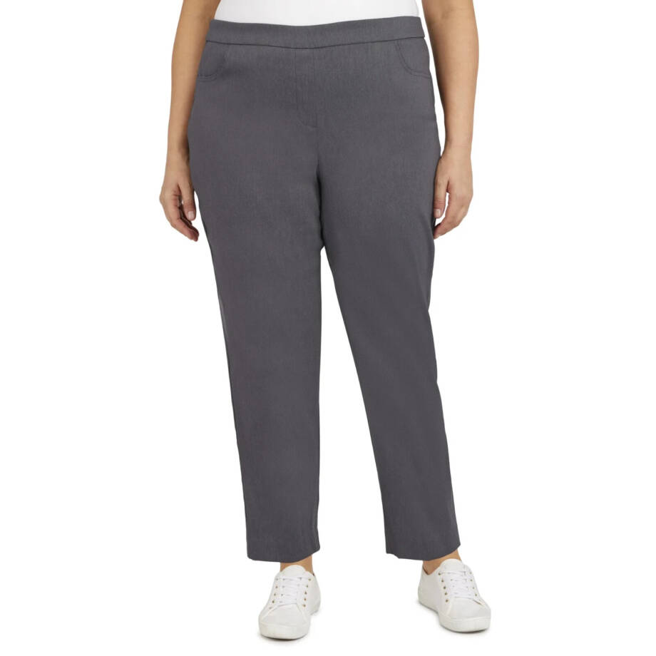 Alfred Dunner Plus Size Classic Allure Short Length Pant Womens 20W Gray Pull On