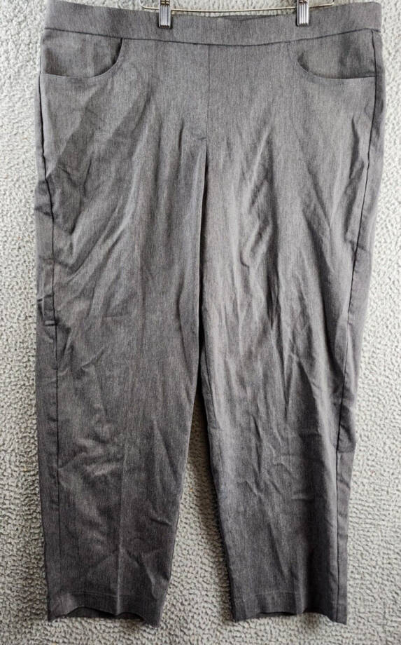 Alfred Dunner Plus Size Classic Allure Short Length Pant Womens 20W Gray Pull On