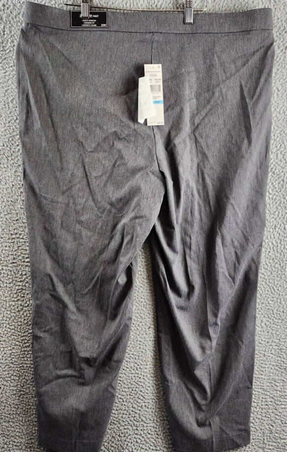 Alfred Dunner Plus Size Classic Allure Short Length Pant Womens 20W Gray Pull On