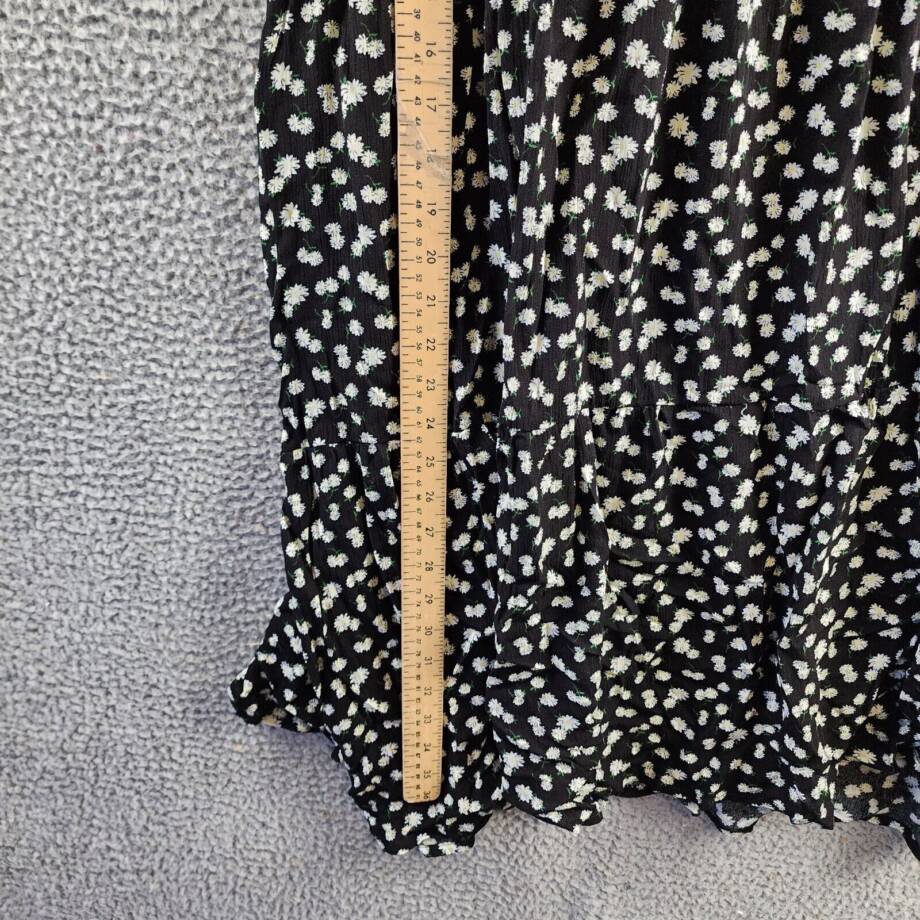 NY Collection Petite 3/4 Sleeve Crinkle Tiered Maxi Dress Women's PL Black/White