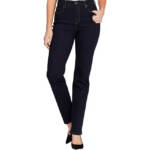 Gloria Vanderbilt Petites High-Rise Straight Leg Jeans Women's 10PS Rinse Noir~