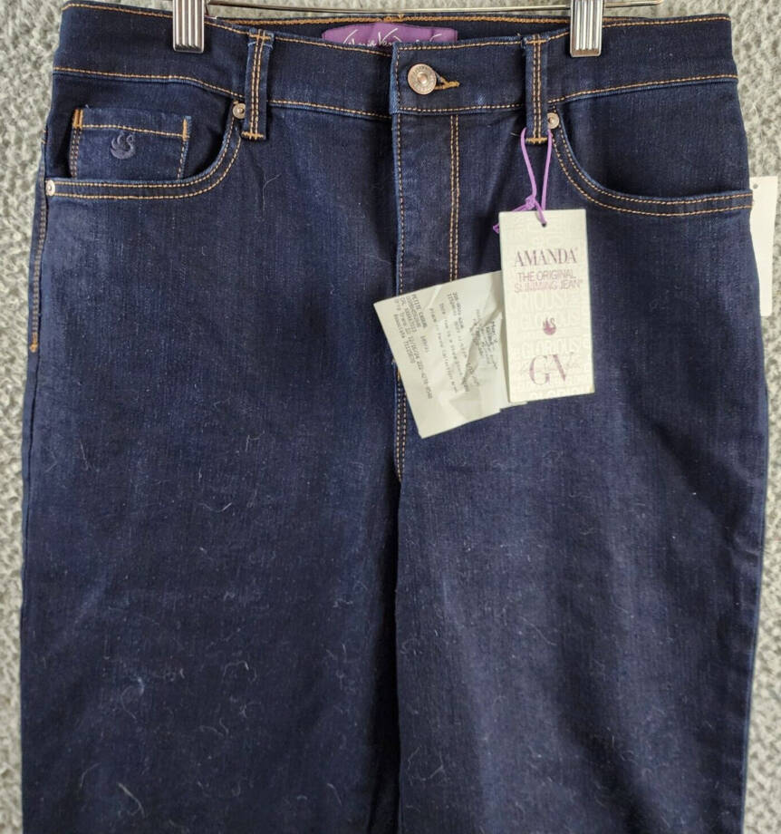 Gloria Vanderbilt Petites High-Rise Straight Leg Jeans Women's 10PS Rinse Noir~