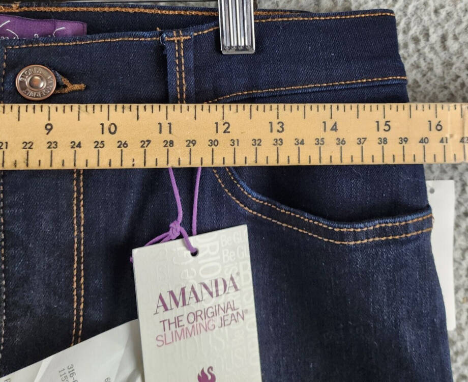 Gloria Vanderbilt Petites High-Rise Straight Leg Jeans Women's 10PS Rinse Noir~
