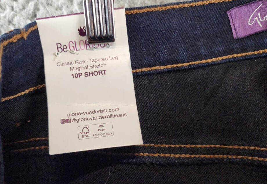 Gloria Vanderbilt Petites High-Rise Straight Leg Jeans Women's 10PS Rinse Noir~