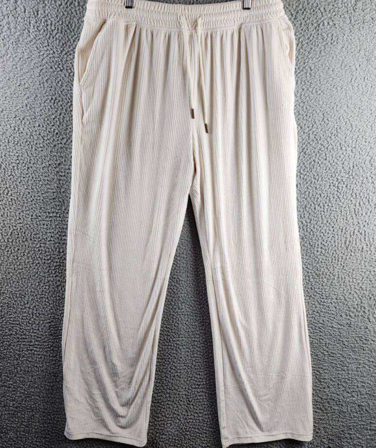 Champion Soft Touch Cord Drawstring-Waist Pants Women's L Natural Side Pockets