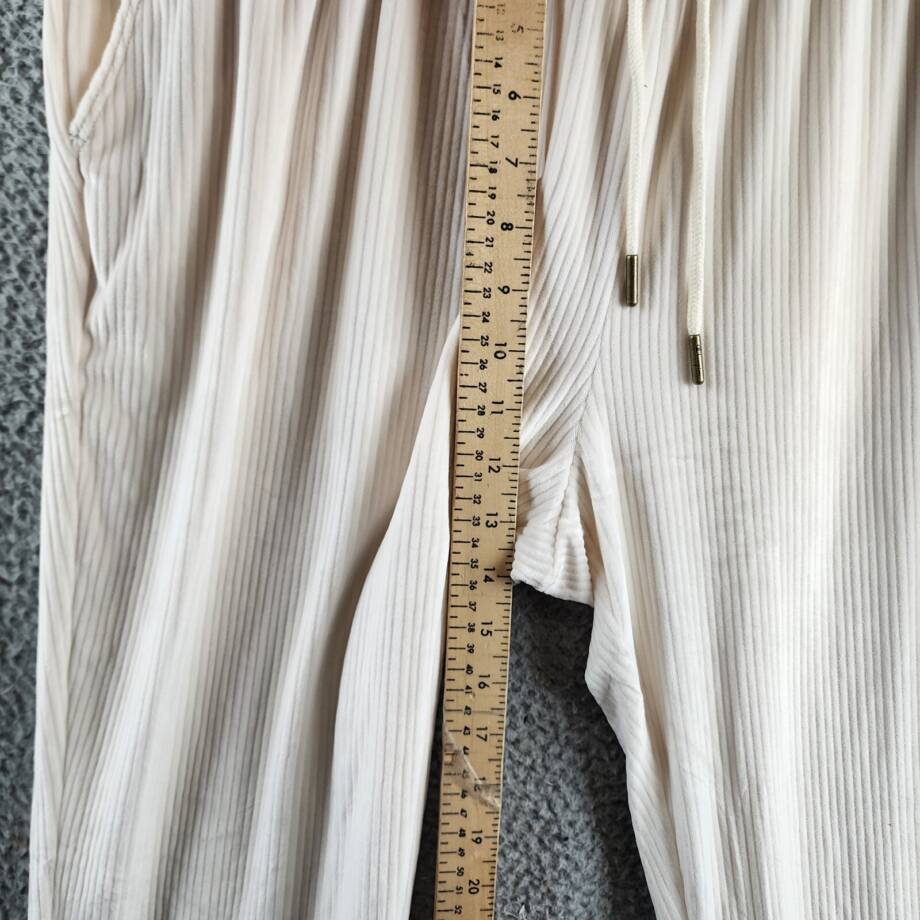 Champion Soft Touch Cord Drawstring-Waist Pants Women's L Natural Side Pockets