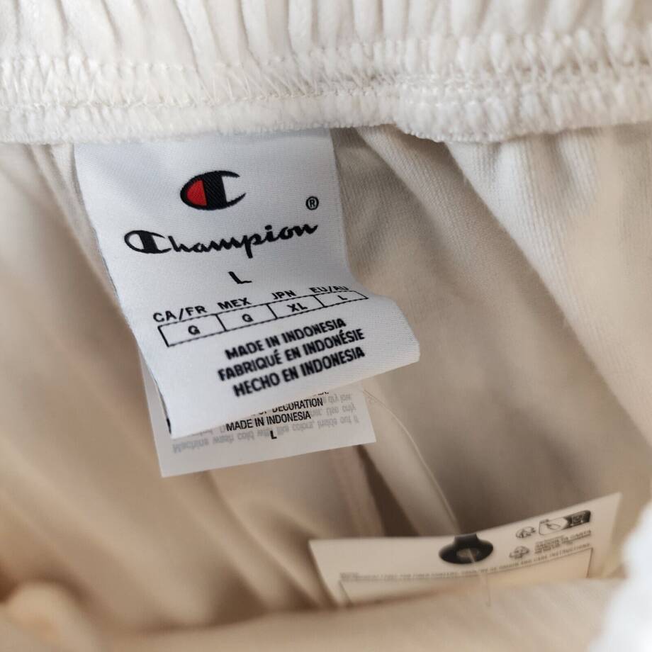 Champion Soft Touch Cord Drawstring-Waist Pants Women's L Natural Side Pockets