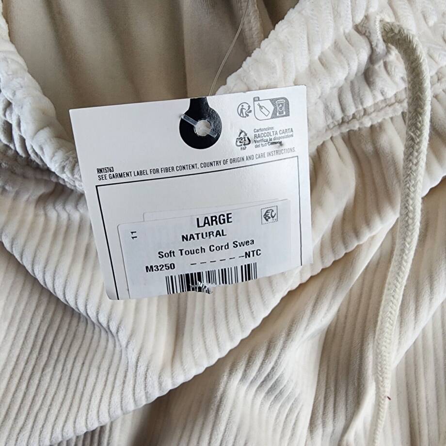 Champion Soft Touch Cord Drawstring-Waist Pants Women's L Natural Side Pockets