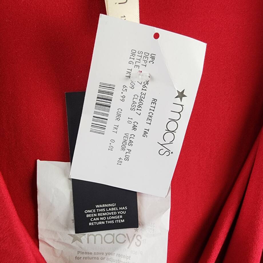 24seven Comfort Apparel Plus Size Wrap Dress Women's 1X Red 3/4 Sleeve Pullover