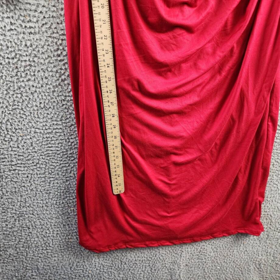 24seven Comfort Apparel Plus Size Wrap Dress Women's 1X Red 3/4 Sleeve Pullover