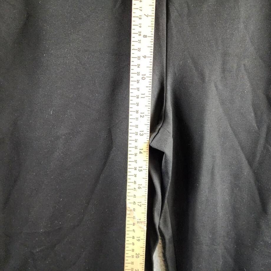 DKNY High Rise Wide Leg Pants Women's L Black Elastic Waist Side Pockets Pull On