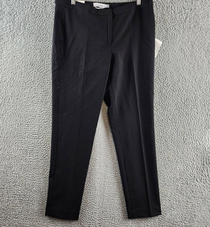 Calvin Klein Highline Ankle Length Pants Women's 6 Black Elastic Waist Pull On