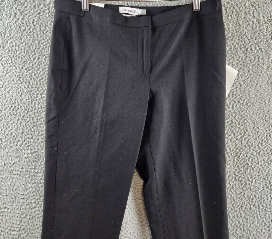 Calvin Klein Highline Ankle Length Pants Women's 6 Black Elastic Waist Pull On