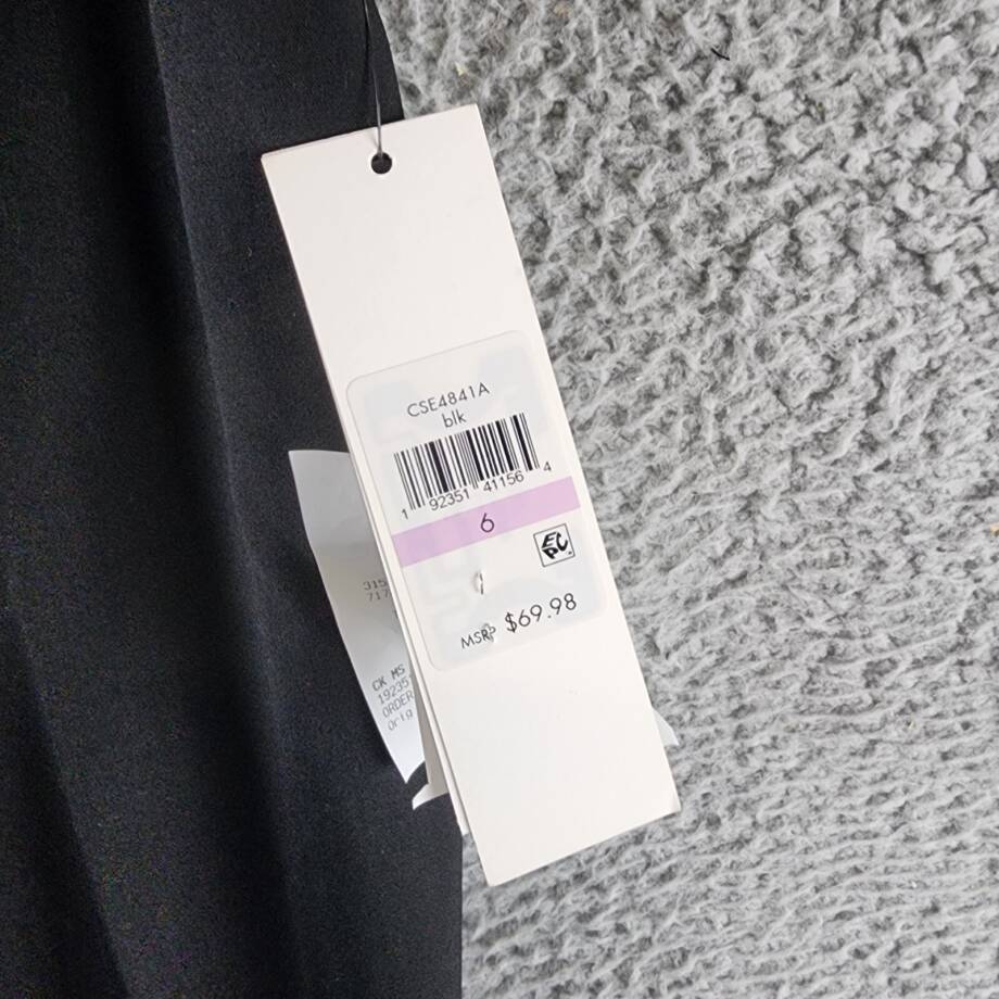 Calvin Klein Highline Ankle Length Pants Women's 6 Black Elastic Waist Pull On