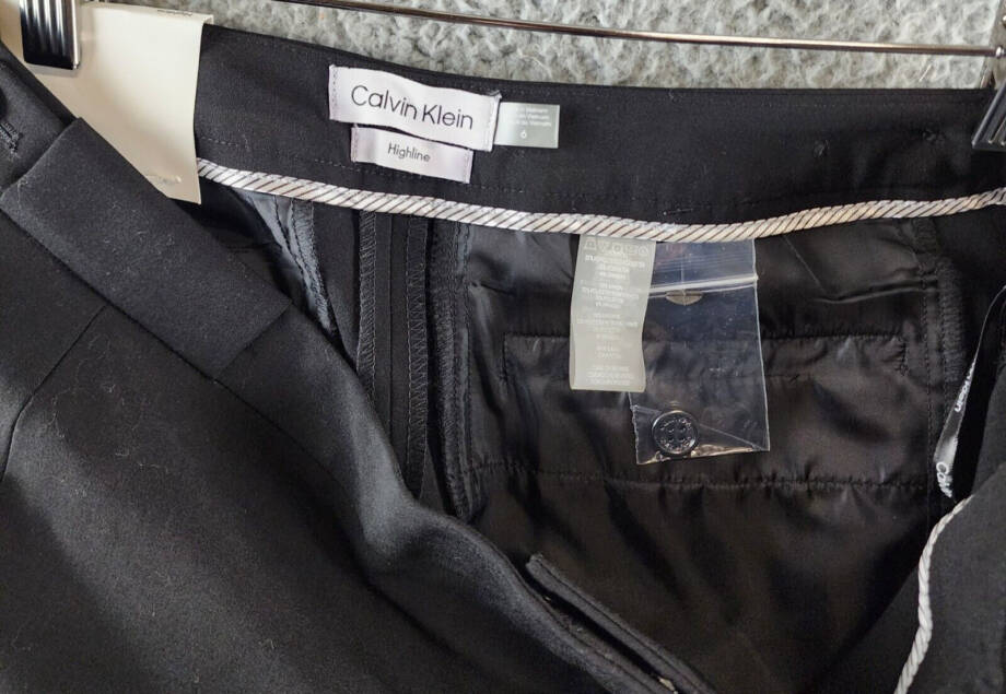 Calvin Klein Highline Ankle Length Pants Women's 6 Black Elastic Waist Pull On