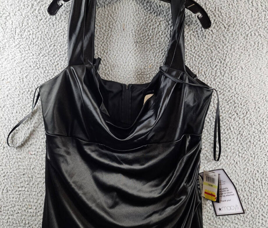 B Darlin Trendy Plus Size Off-Shoulder Spaghetti-Strap Dress Women's 18W Black