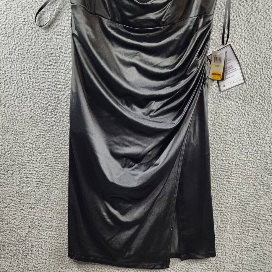 B Darlin Trendy Plus Size Off-Shoulder Spaghetti-Strap Dress Women's 18W Black