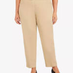 Alfred Dunner Plus Size Super Stretch Mid-Rise Pants Women's 22W Stone Pull On