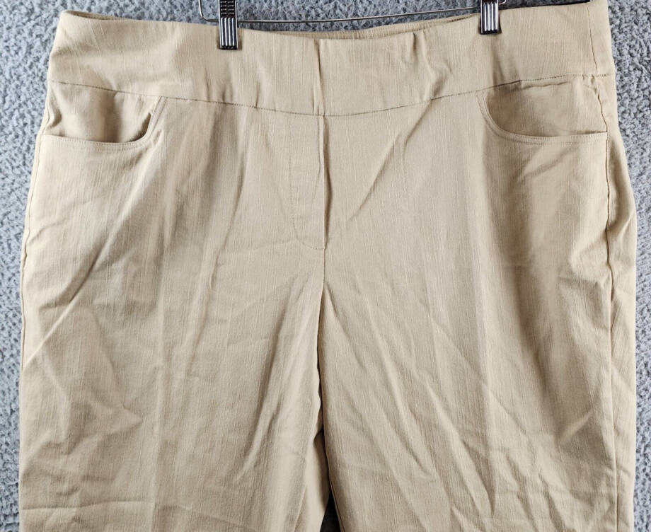 Alfred Dunner Plus Size Super Stretch Mid-Rise Pants Women's 22W Stone Pull On