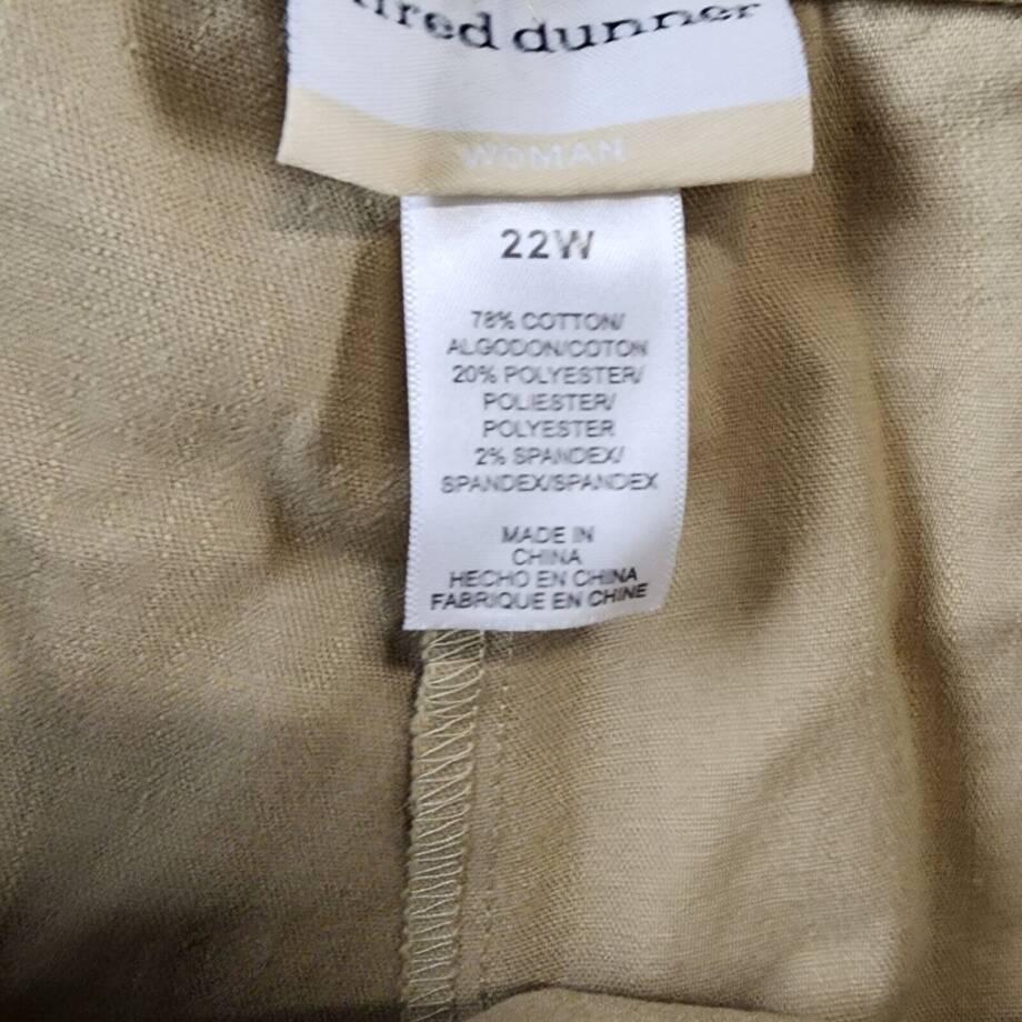 Alfred Dunner Plus Size Super Stretch Mid-Rise Pants Women's 22W Stone Pull On