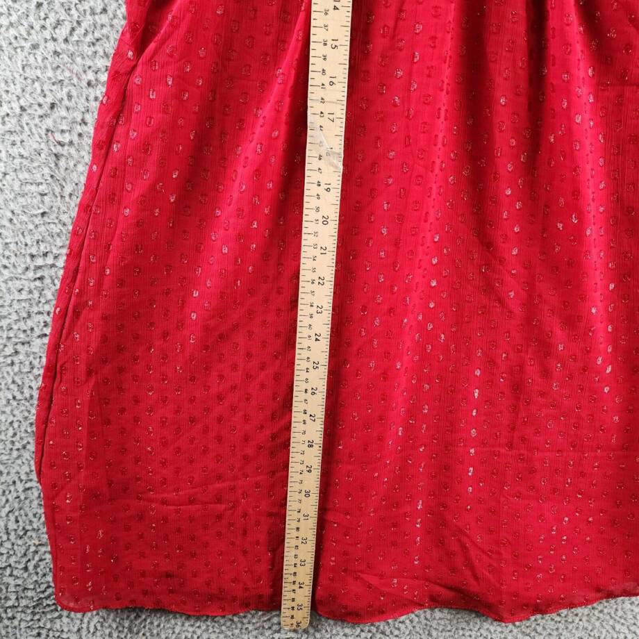 CeCe Sleeveless Rosette Halter Dress Women's XS Glamour Red Button Back Closure