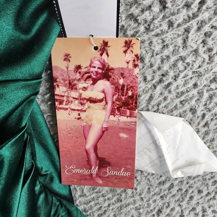 Emerald Sundae Trendy Plus Size Ruffled Midi Dress Women's 18 Hunter Sleeveless~