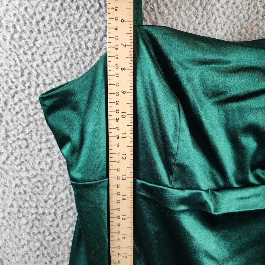 Emerald Sundae Trendy Plus Size Ruffled Midi Dress Women's 18 Hunter Sleeveless~