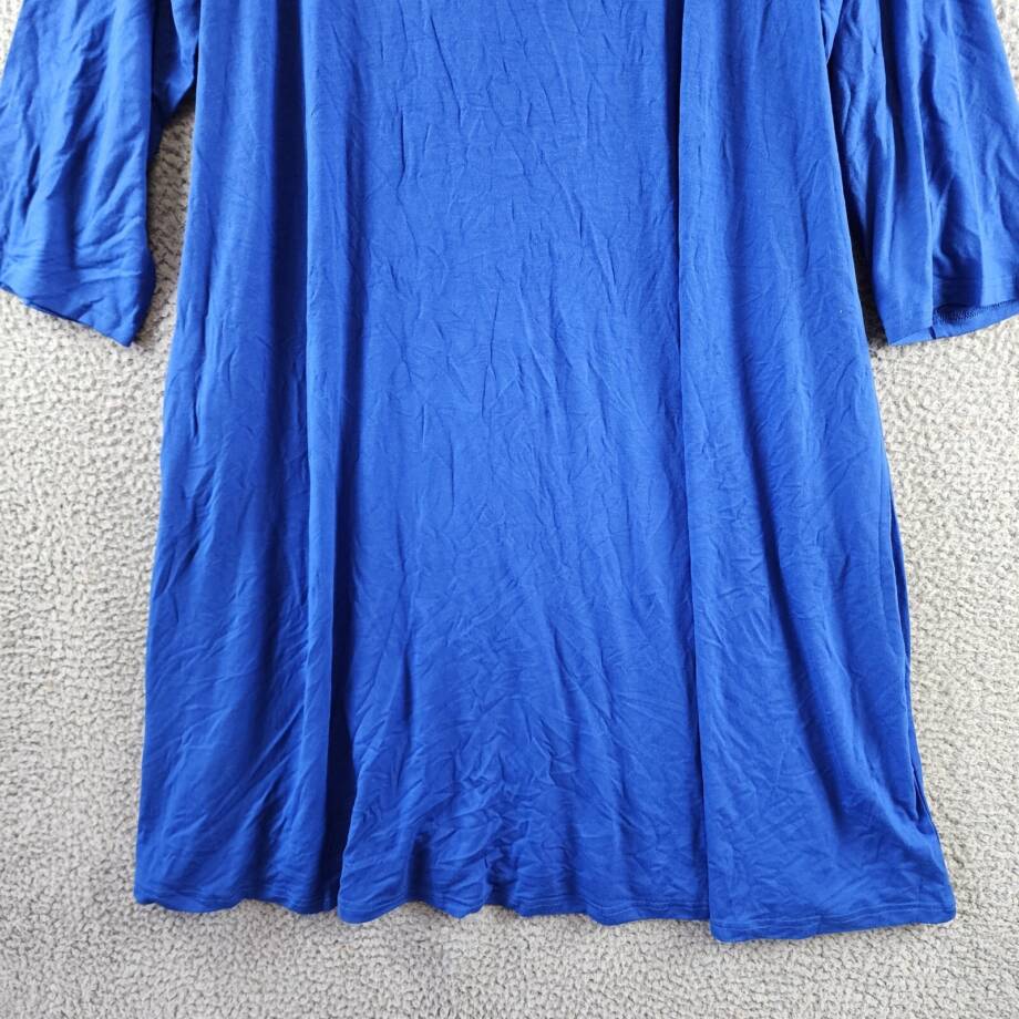 White Mark Criss-Cross Neck Quarter Sleeve Swing Dress Womens 2XL Royal Pullover