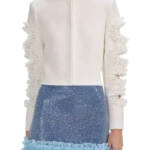 Self-Portrait x Christopher Kane Wool Blend Cut Out Lace Trim Cardigan Womens XS