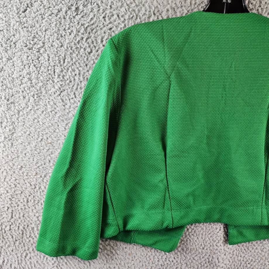NY Collection Petite Two Piece Jacket And Dress Set Women's 12P Emerald Jacilynn