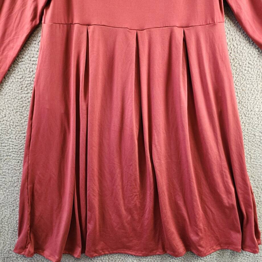 24seven Comfort Apparel Plus Fit And Flare Midi Dress Women's 2X Brick Pullover