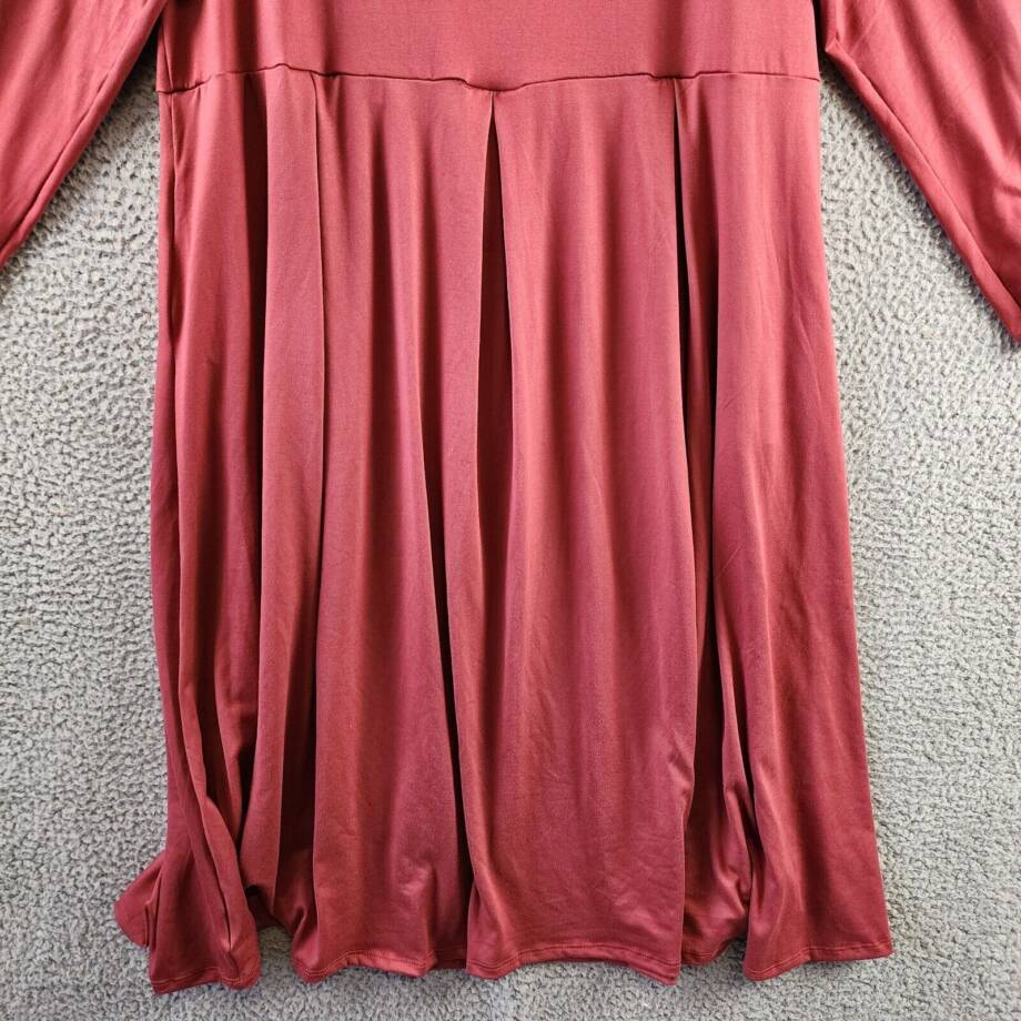 24seven Comfort Apparel Plus Fit And Flare Midi Dress Women's 2X Brick Pullover