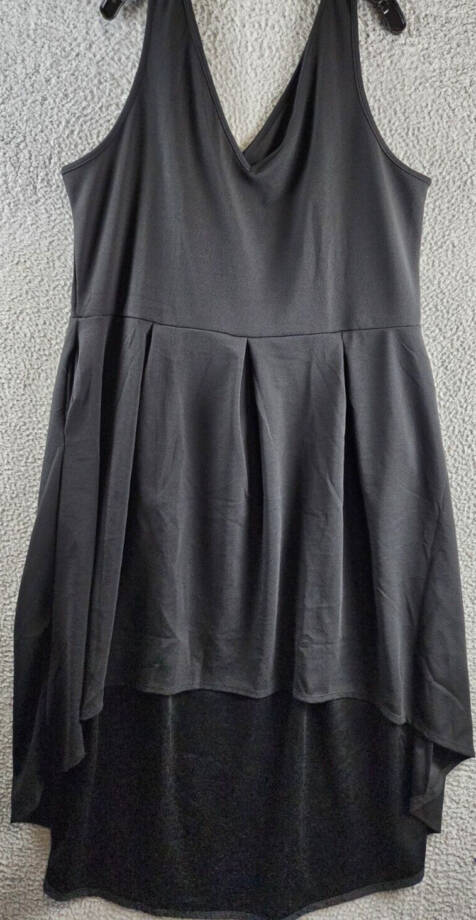 24seven Comfort Apparel Plus Size High Low Maxi Dress Women's 3X Black Pullover~