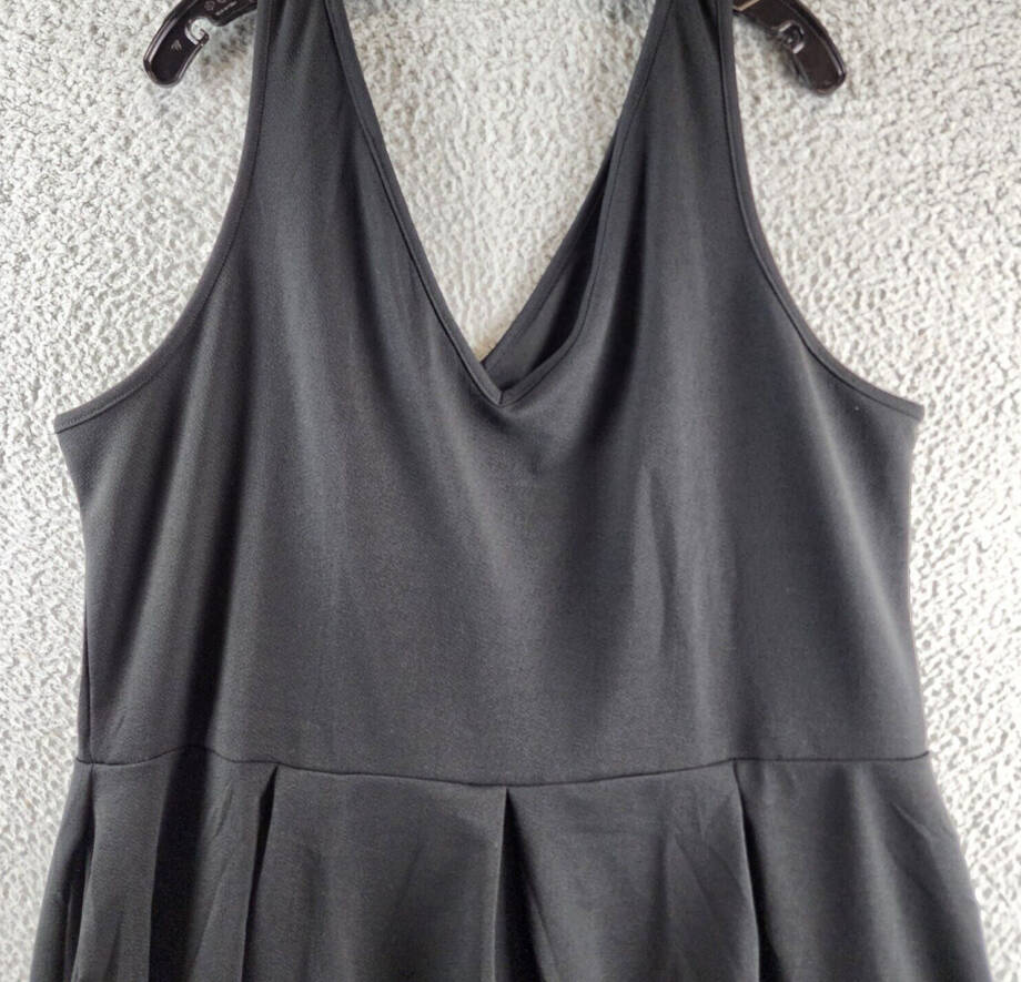 24seven Comfort Apparel Plus Size High Low Maxi Dress Women's 3X Black Pullover~