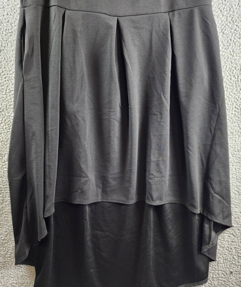 24seven Comfort Apparel Plus Size High Low Maxi Dress Women's 3X Black Pullover~