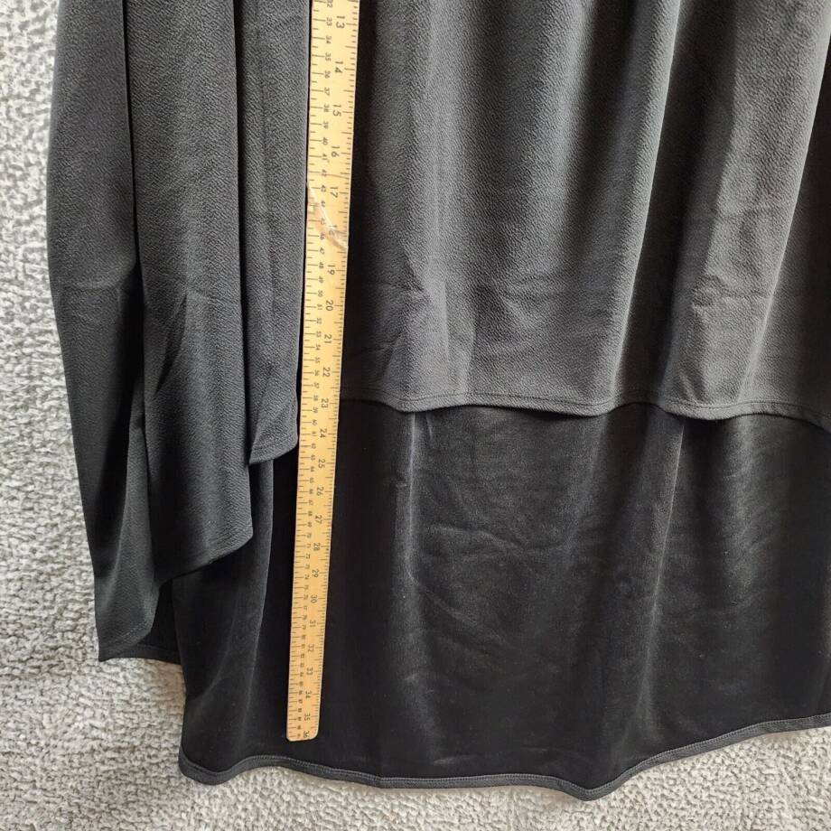 24seven Comfort Apparel Plus Size High Low Maxi Dress Women's 3X Black Pullover~
