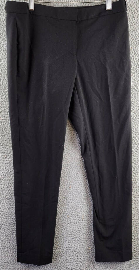 Calvin Klein Highline Ankle Length Pant Women's 2 Black Back Pockets Zip Closure