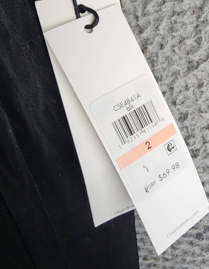 Calvin Klein Highline Ankle Length Pant Women's 2 Black Back Pockets Zip Closure