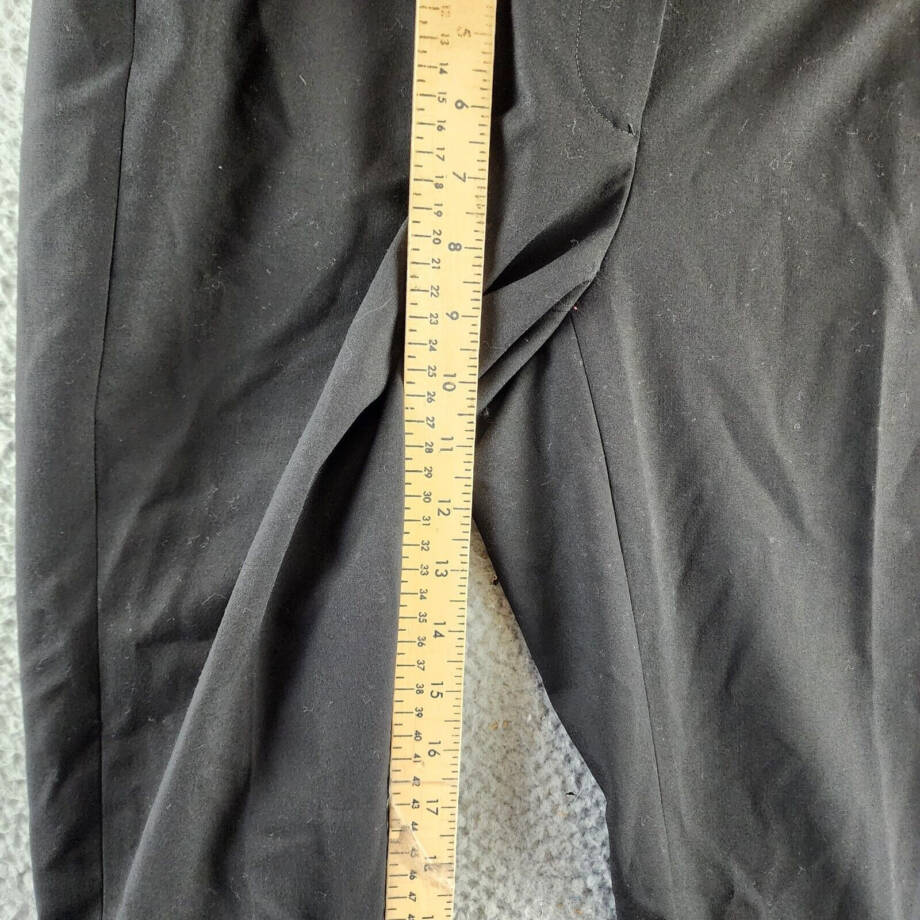 Calvin Klein Highline Ankle Length Pant Women's 2 Black Back Pockets Zip Closure