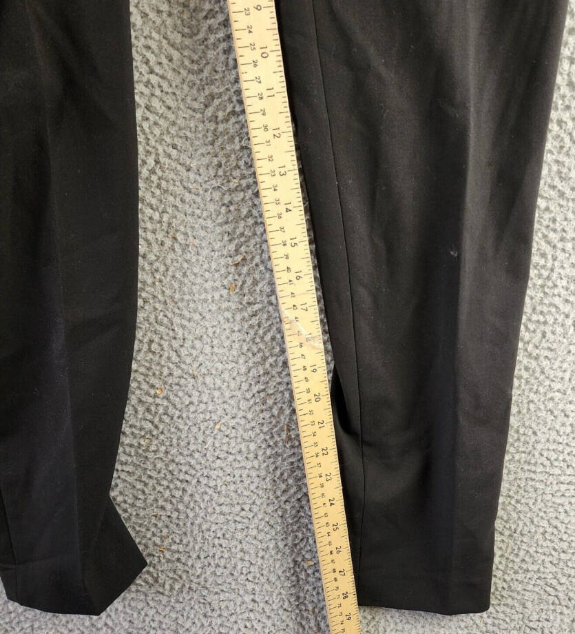 Calvin Klein Highline Ankle Length Pant Women's 2 Black Back Pockets Zip Closure