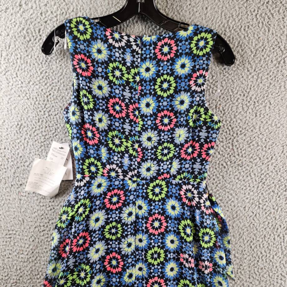 NY Collection Petite Sleeveless Belted Chiffon Maxi Dress Women's PS Blue Multi