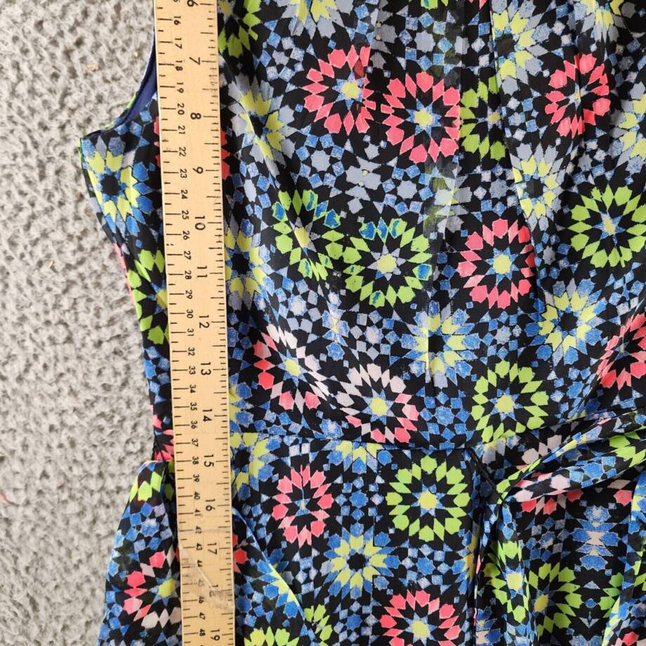 NY Collection Petite Sleeveless Belted Chiffon Maxi Dress Women's PS Blue Multi