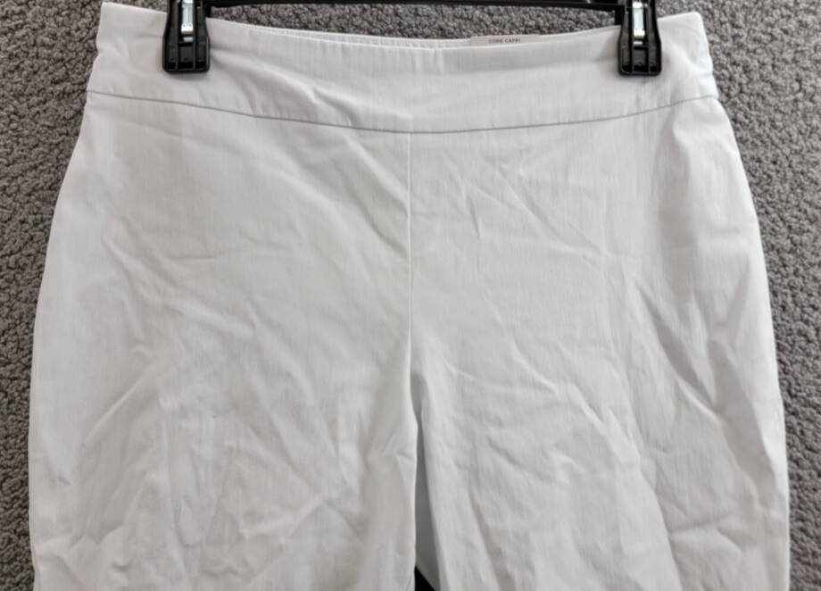 JM Collection Plus Size Lace-Inset Pull-On Style Capris Women's 1X Bright White~