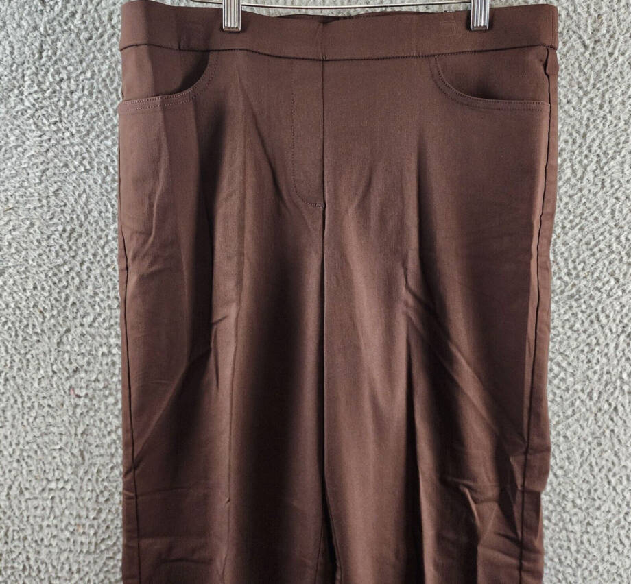 Alfred Dunner Petite Classic Allure Proportioned Pants Women's 14P Brown Pull On