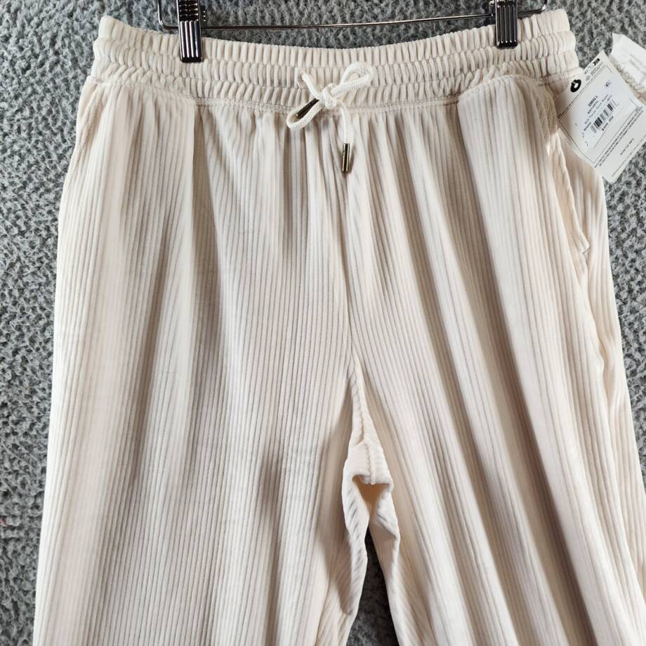 Champion Soft Touch Cord Drawstring-Waist Pants Women's S Natural Side Pockets