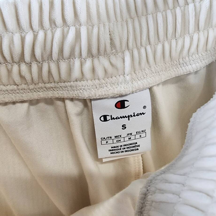 Champion Soft Touch Cord Drawstring-Waist Pants Women's S Natural Side Pockets