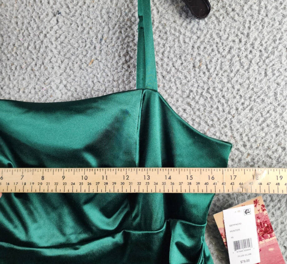 Emerald Sundae Trendy Plus Size Ruffled Midi Dress Women's 16 Hunter Back Zip